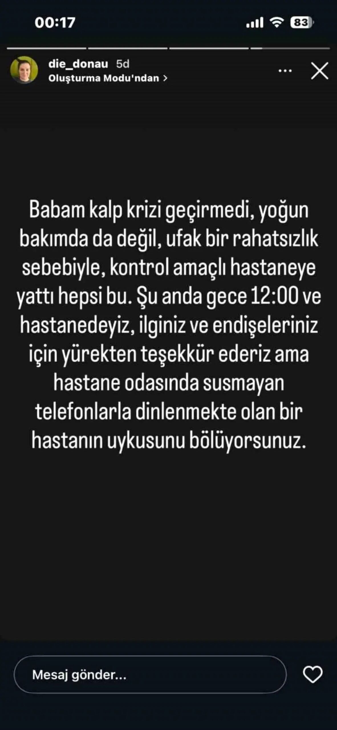 ilber ortaylinin hastaneye yatisi yalanlandi gZGMkYJ3